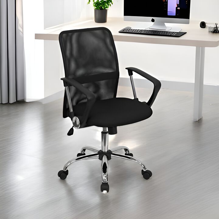 Mid-Back Mesh Office Chair with Chrome Finished Base