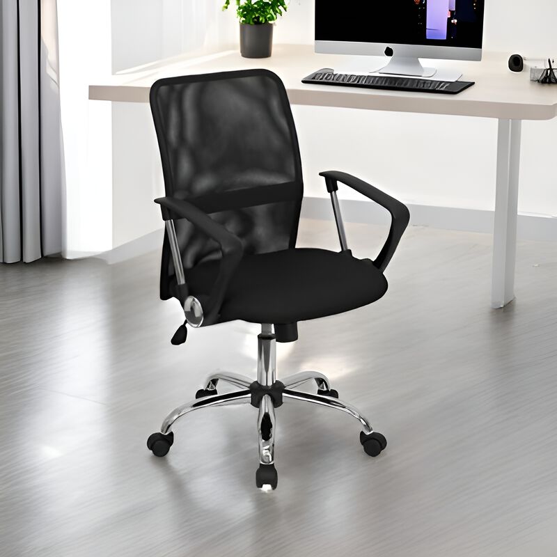 Mid-Back Mesh Office Chair with Chrome Finished Base