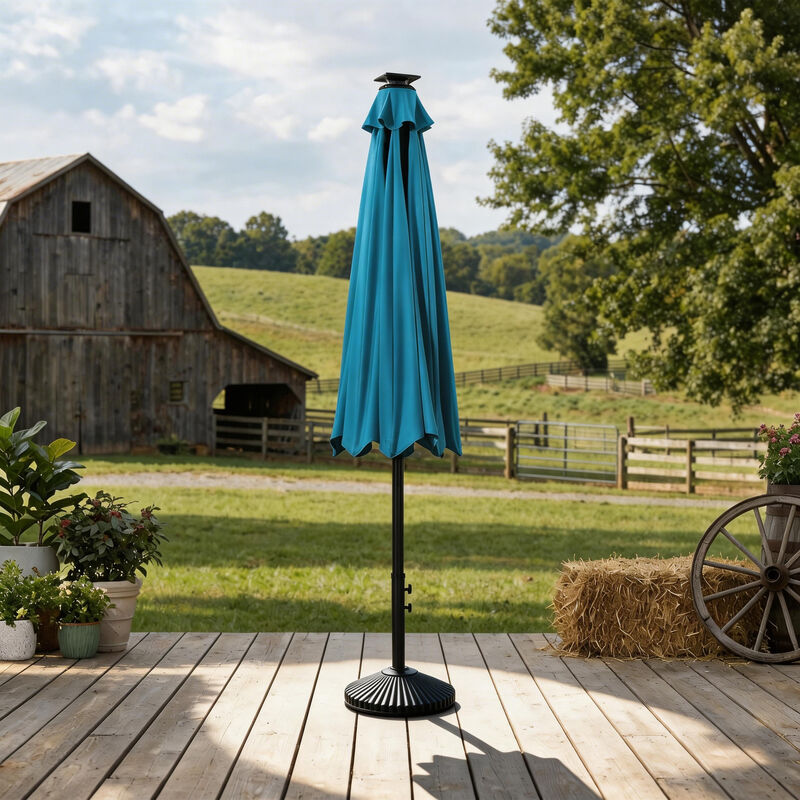 Mondawe 10FT LED Light Market Umbrella One-Touch Electric Patio Umbrella with Remote, Tan image number 3