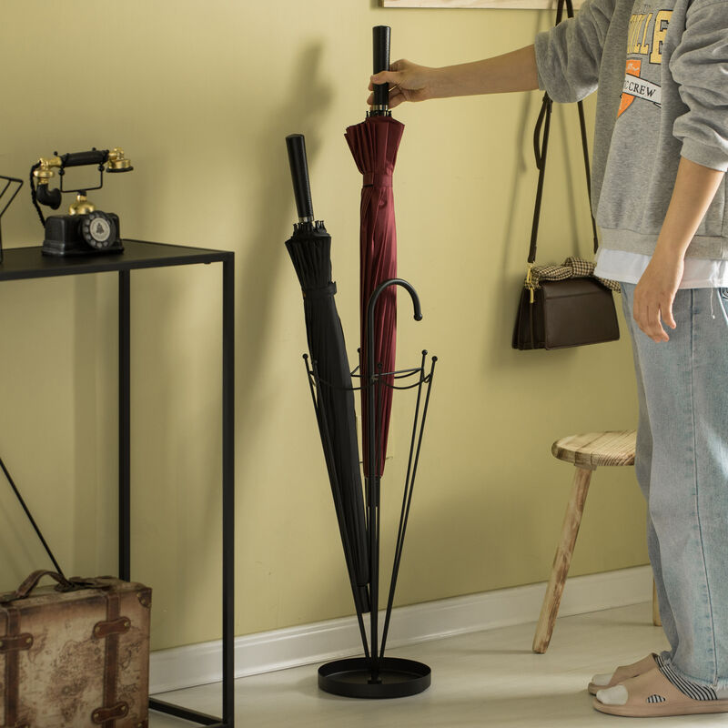 Black Umbrella Shaped Creative Umbrella Holder Stand for Indoor and Outdoor