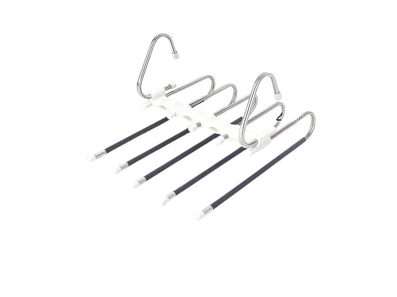 5-Tier Pants Hangers | Space-Saving 2-Pack Closet Organizers and Storage image number 0