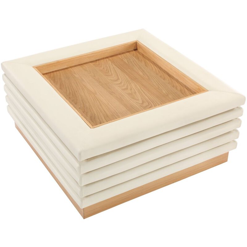 Meridian Furniture Rory Cream Vegan Leather Coffee Table