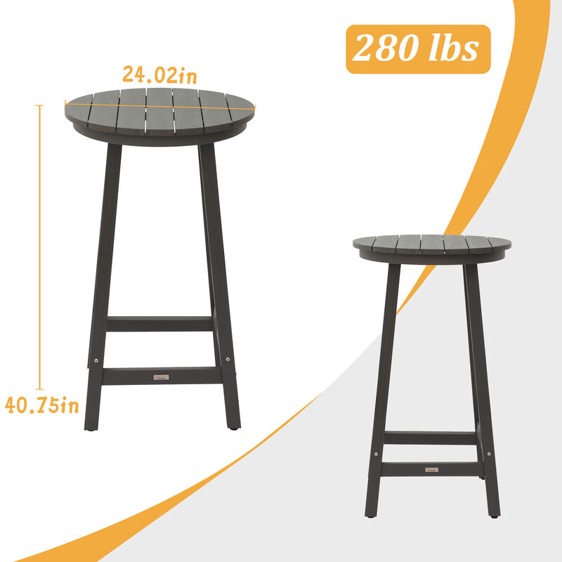 MONDAWE  3-Piece Plastic Outdoor Patio Adirondack Chair and Table Set