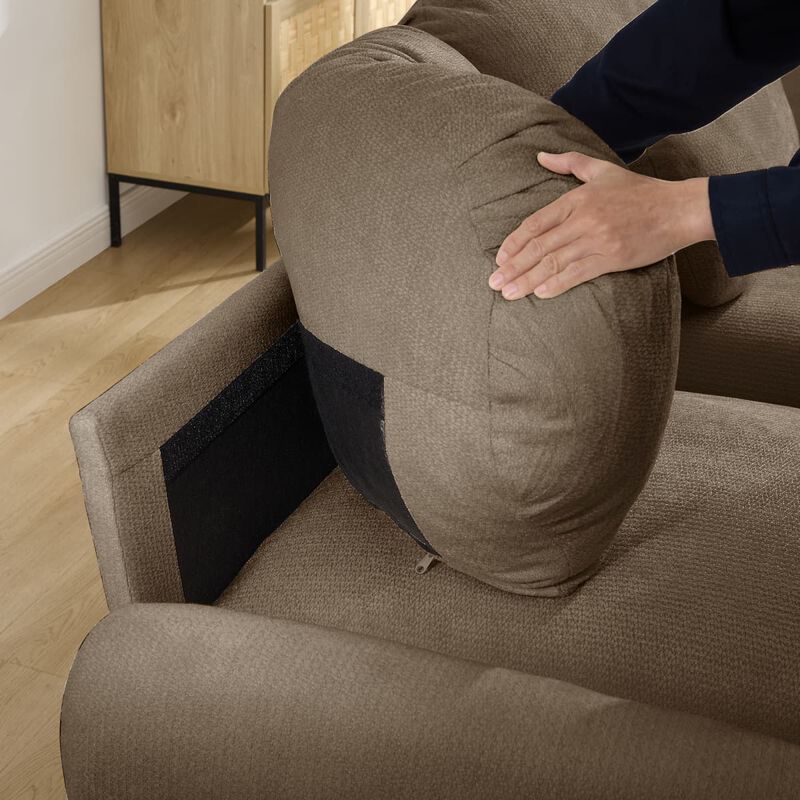 3 Seat modular cloud couch for living room, Chenille deep seat sofa with plush cushions, Modular 3 seater sofa for home image number 8