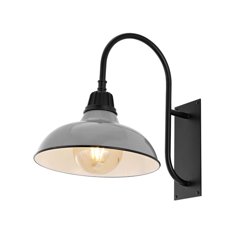 Stanley Farmhouse Industrial Indoor/Outdoor Iron LED Gooseneck Arm Outdoor Sconce