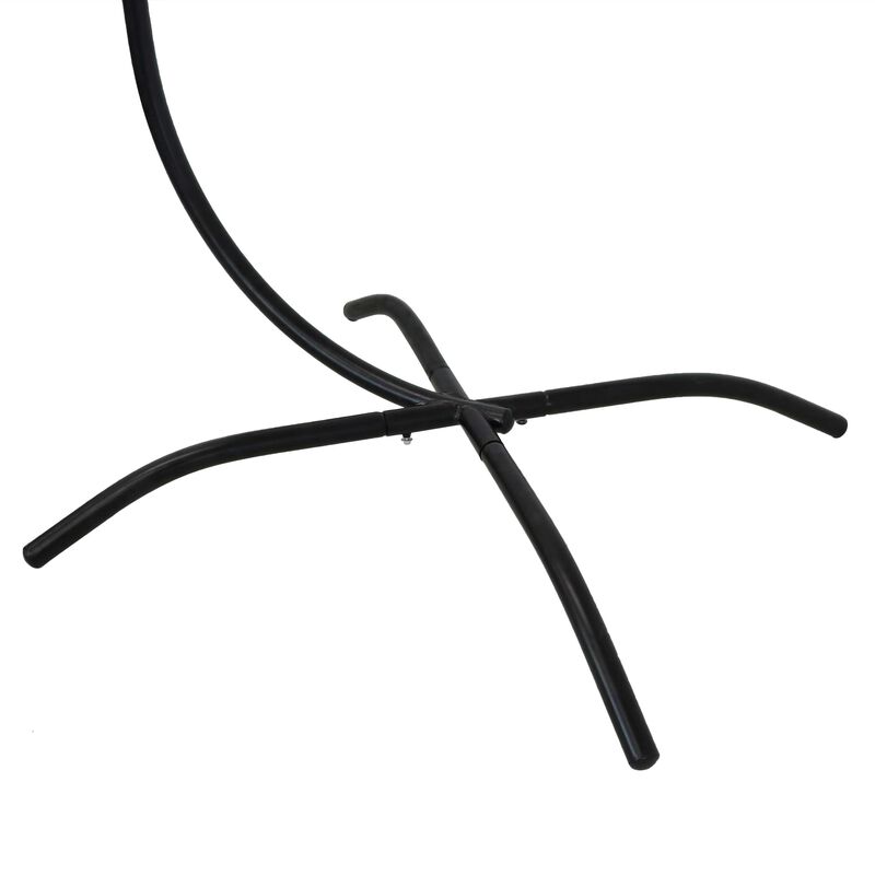 Sunnydaze X-Base Powder-Coated Steel Curved Egg Chair Stand - 81 in