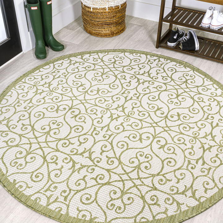 Madrid Vintage Filigree Textured Weave Area Rug