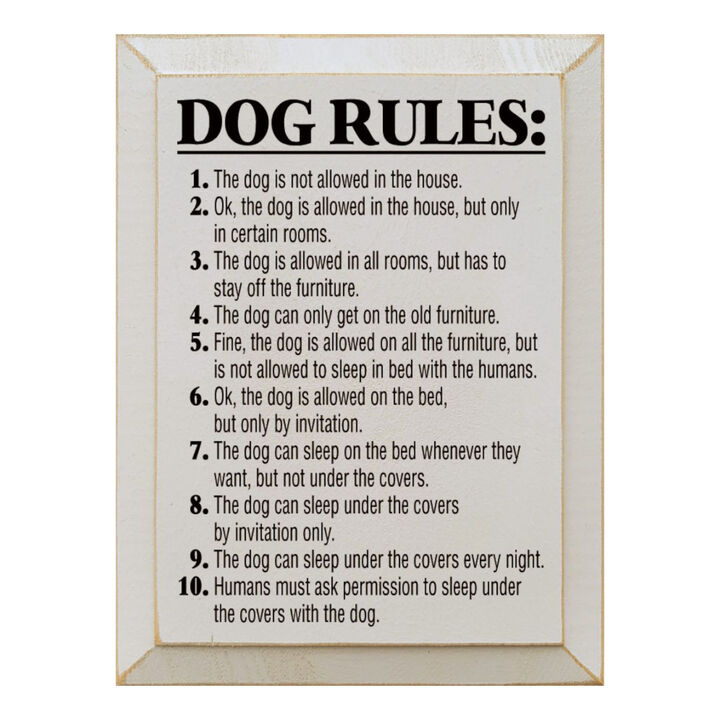 Funny Pet Rules Wood Sign Dog Lover Rustic Farmhouse Wall Hanging Decor