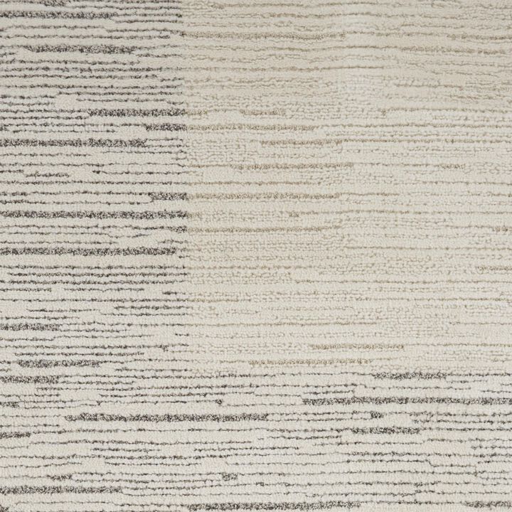 HomeRoots 8' X 10' Ivory and Gray Abstract Power Loom Area Rug