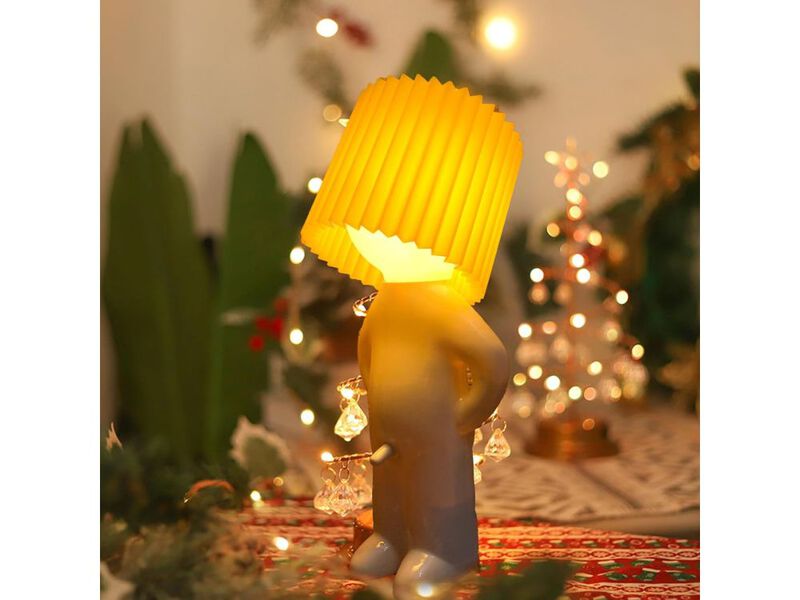 Creative Shy Man Table Lamp LED Night Light Fun Decorative Lamp Yellow image number 1