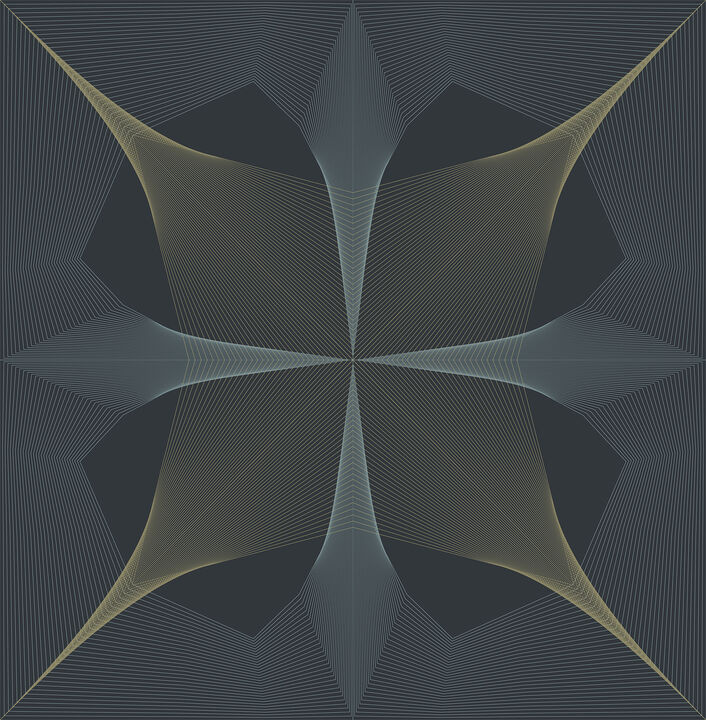 Radius Navy Geometric Wallpaper