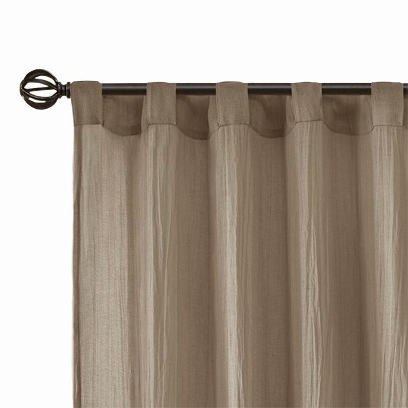 Gracie Mills Gayle Contemporary Lightweight Crushed Sheer Window Panel Pair - 42x95"