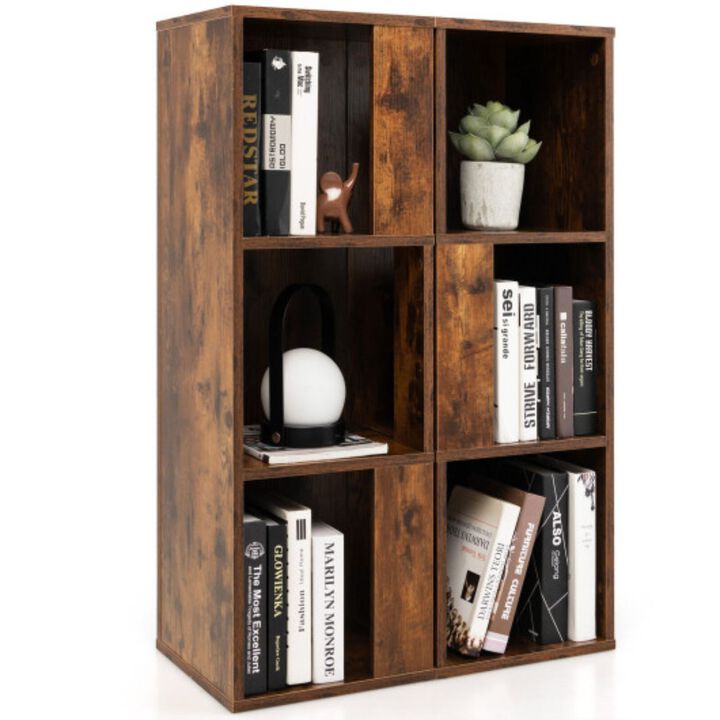 6 Cube Freestanding Bookcase with Anti-toppling Device