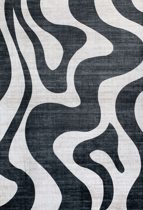 HomeRoots Zebra Print Area Rug