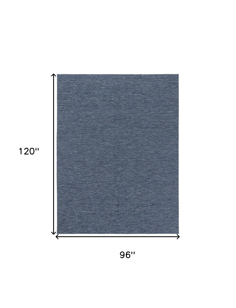 HomeRoots 8' X 10' Navy Blue And Ivory Geometric Indoor Outdoor Area Rug image number 4