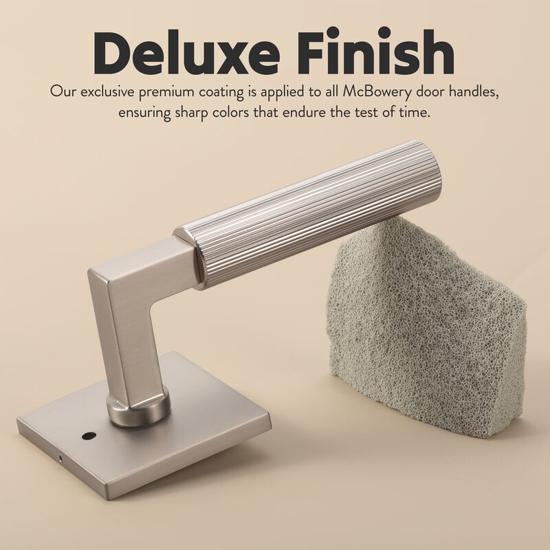 Mila Modern Linear Double Dummy Interior Door Handle with Square Rosette and Concealed Screws image number 5