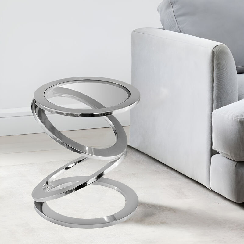 Round Glass End Table &ndash; Contemporary Living Room D&eacute;cor