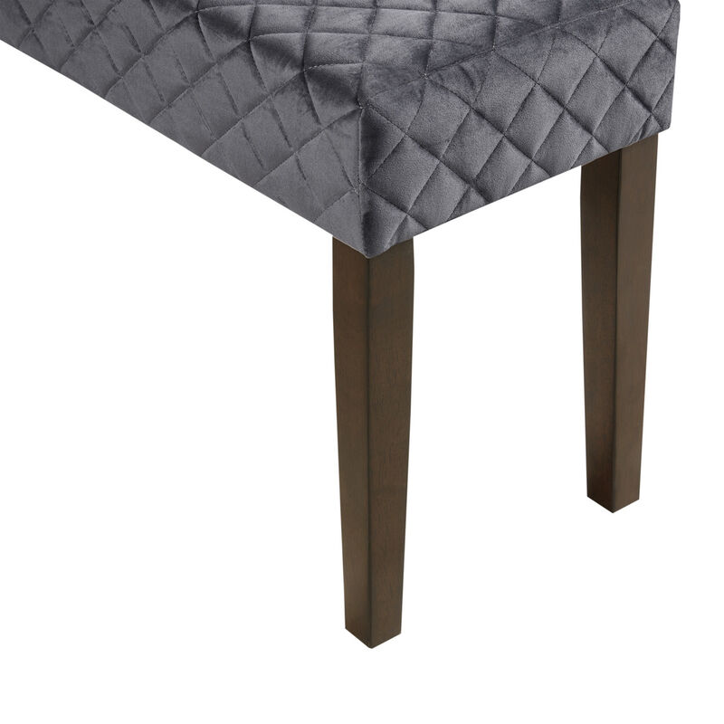 Gracie Mills Keenan Quilted Upholstered Accent Bench with Moroccan Finish