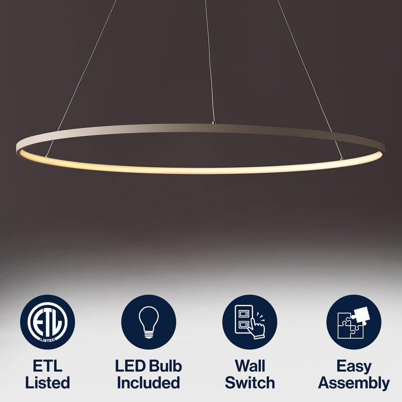 Brice Modern Contemporary Metal Round Dimmable Integrated LED Pendant
