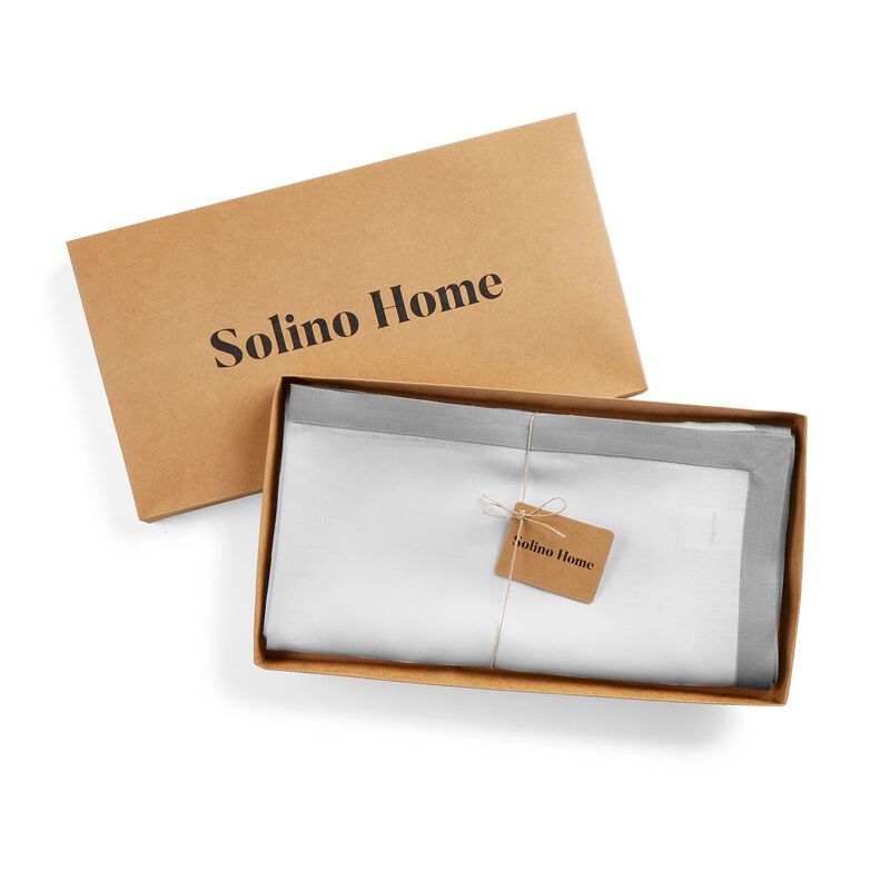 Solino Home Classic 100% Linen Table Throw &ndash; Handcrafted, Machine Washable, Perfect for Holiday and Everyday Dining