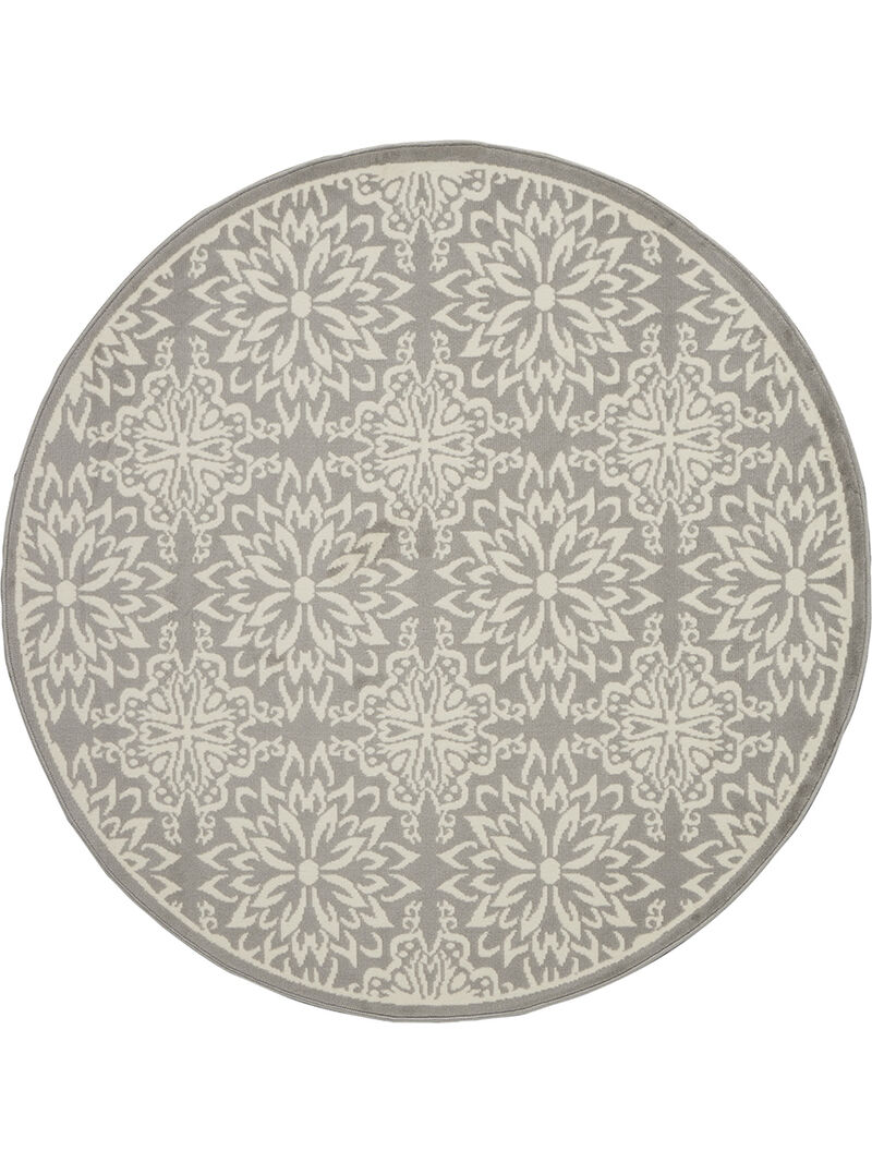Jubilant JUB06 Ivory/Gray 5'3" x Round Rug