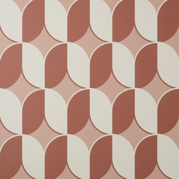 Lindy Blush Retro Geo Wallpaper