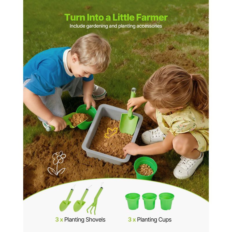 Wooden Outdoor Play Kitchen for Kids with Sink, Water Tank and Accessories-Natural image number 5