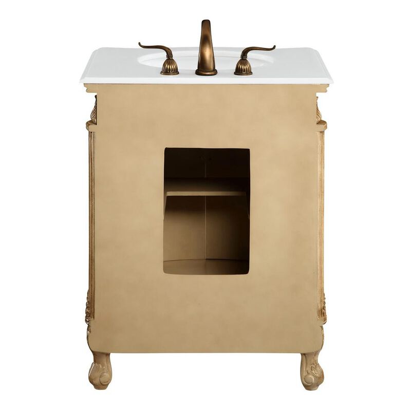 Elegant Kitchen and Bath 27 inch Single Bathroom vanity in Antique Beige