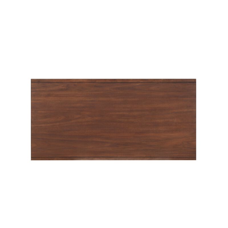 2 Drawer Wooden Coffee Table with Splayed Legs, Walnut Brown image number 3