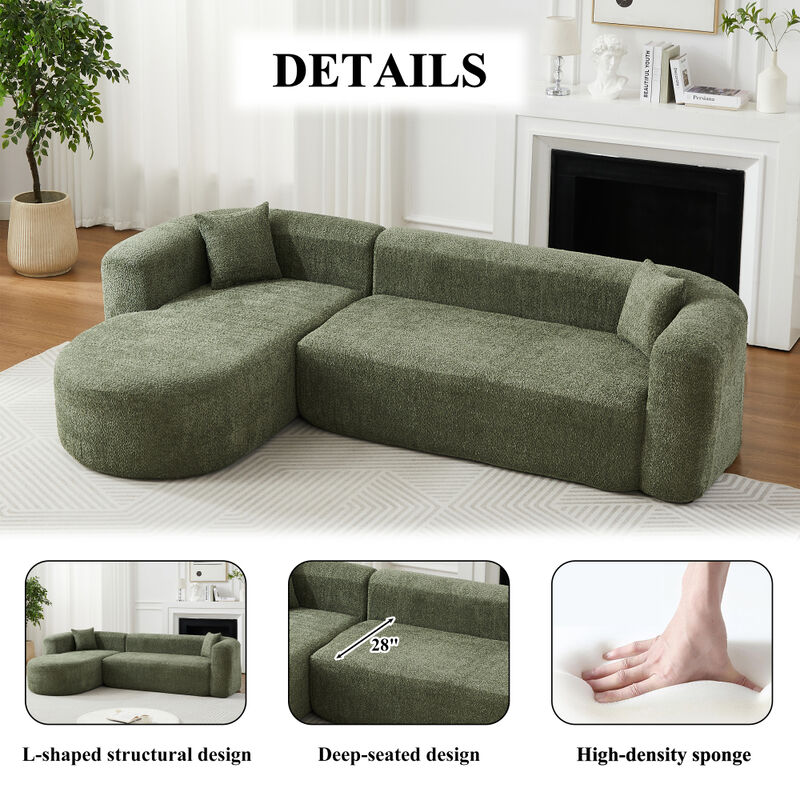 Rorvko Curved Chenille Sectional Sofa image number 3