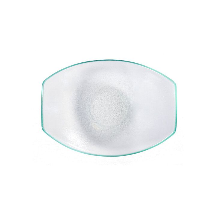 Turgla Fusion Glass 7" x 5.25" x h:2" 5 oz. Oval Clear Glass Bowl (Set of 2)