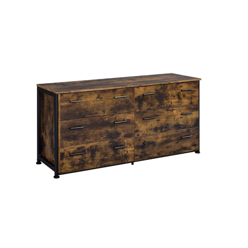 Solid Wood Six-Drawer Double Dresser for Bedroom Storage