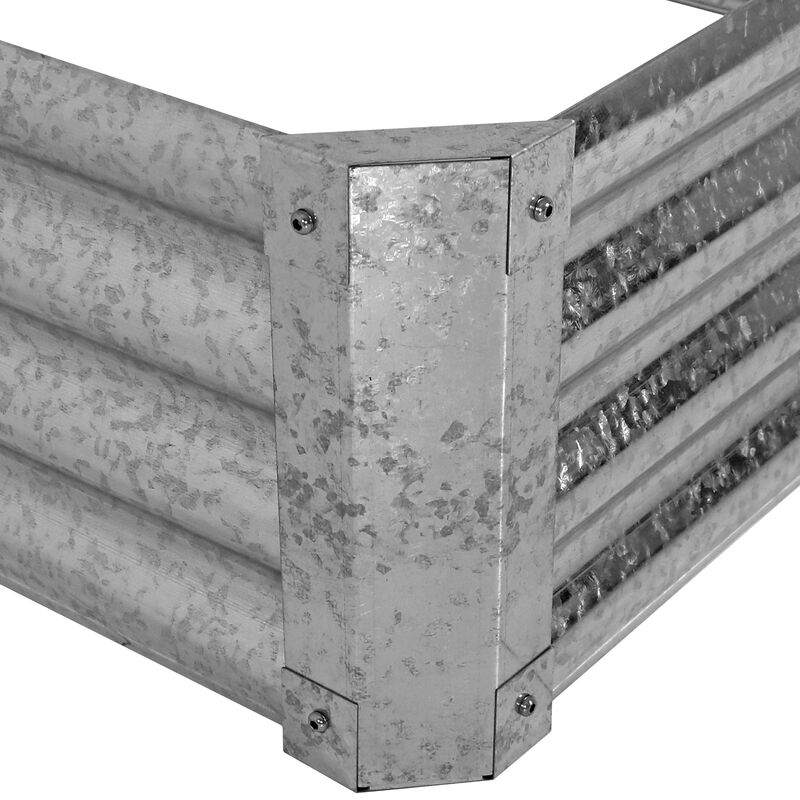 Sunnydaze Galvanized Steel Rectangle Raised Garden Bed - Gray - 48 in