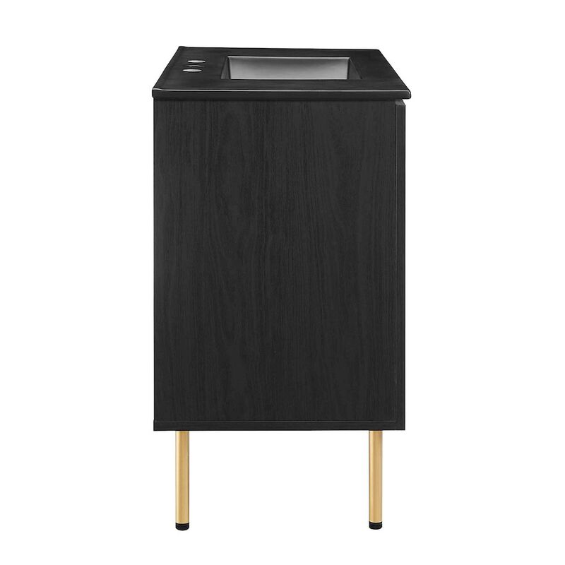 Modway Chaucer 36&rdquo; Bathroom Vanity in Oak Black with Ceramic Sink Basin, 36 Inches image number 3
