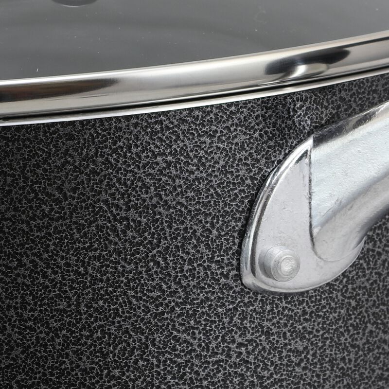 Oster Clairborne 6 Quart Aluminum Hammered Tone Dutch Oven with Lid in Charcoal Grey image number 2