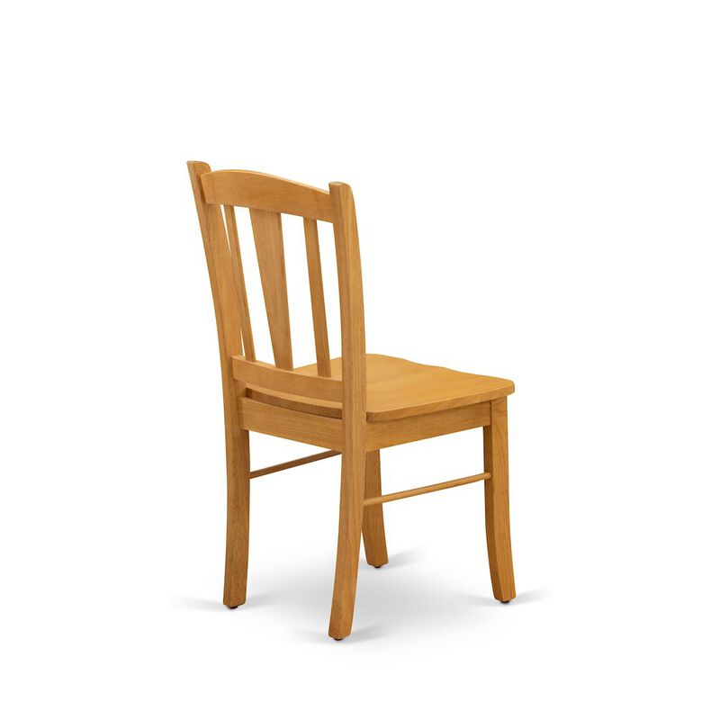 OXDL3-OAK-W - 3-Piece Kitchen Dining Set- 2 Kitchen Chairs and Modern dining room table - Wooden Seat and Slatted Chair Back - Oak Finish