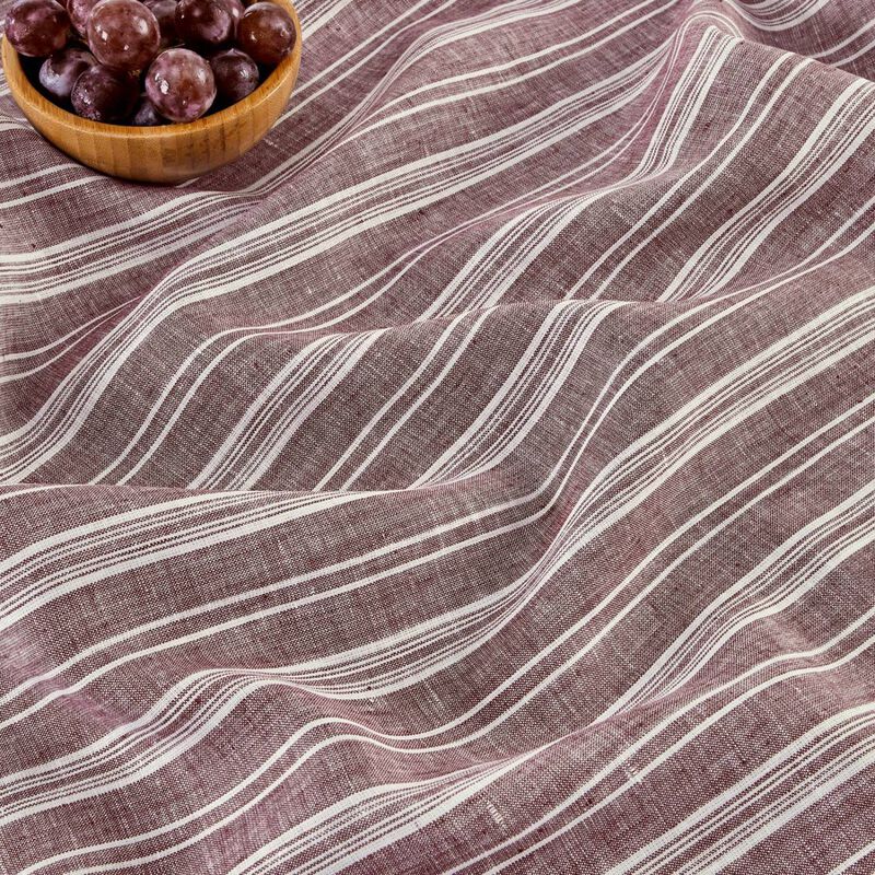 Solino Home Chelsea Stripe 100% Linen Table Throw &ndash; Handcrafted, Machine Washable, Perfect for Holiday and Everyday Dining
