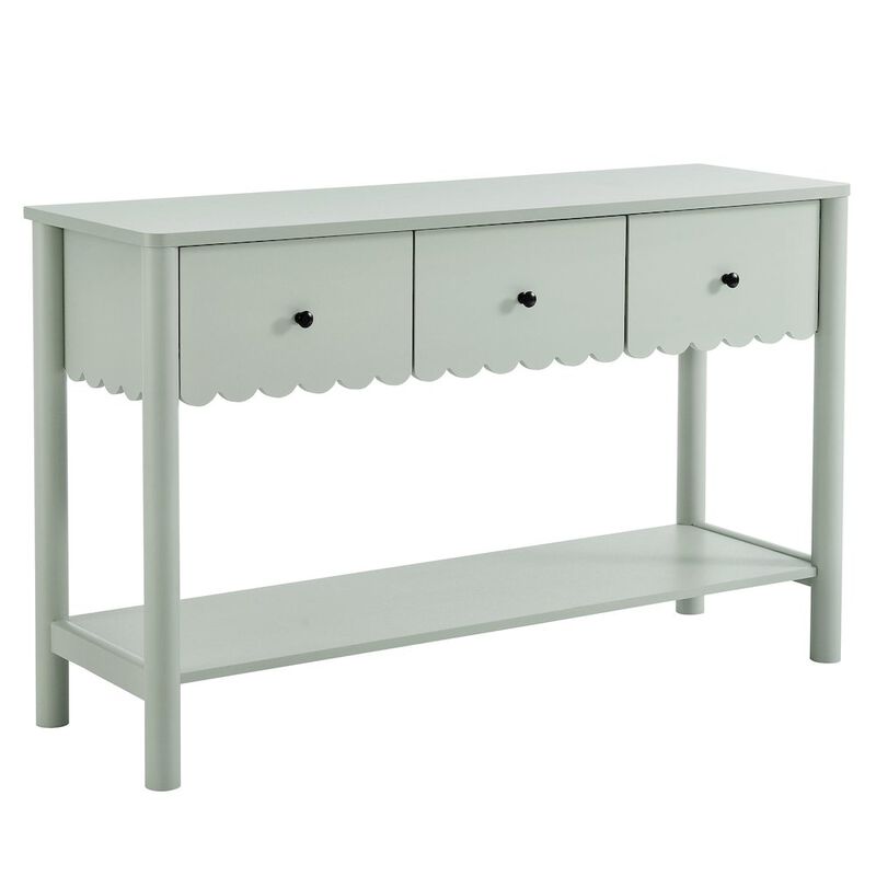 Emmeline 3-Drawer Scalloped Console Table image number 0
