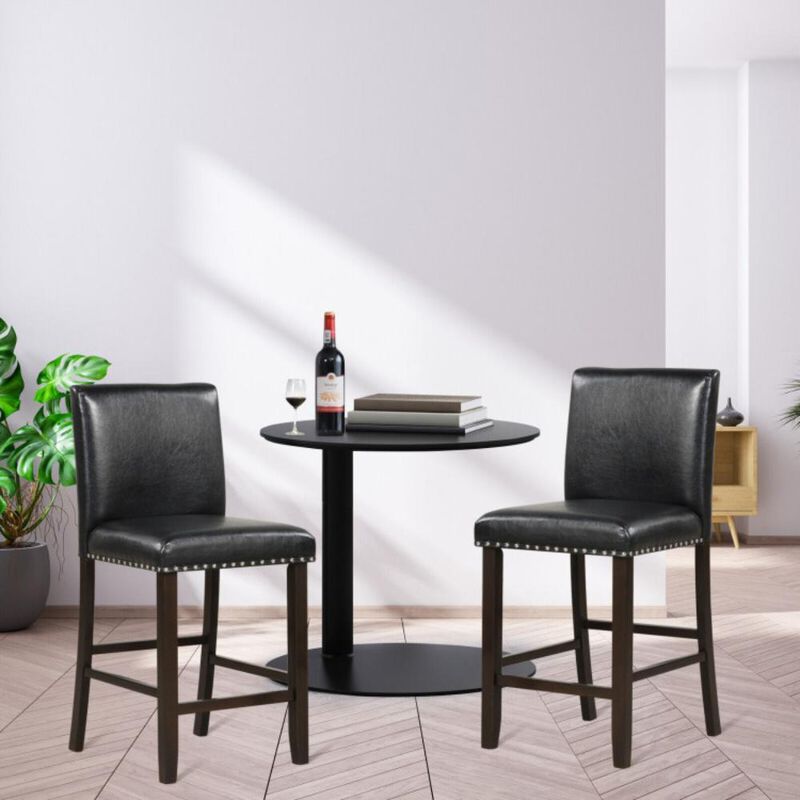 Hivvago Set of 2 Bar Stools with Back for Kitchen Island