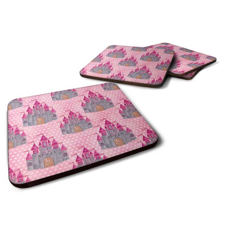 Caroline's Treasures Watercolor Princess Castle Decorative coasters, 3.5, Multicolor