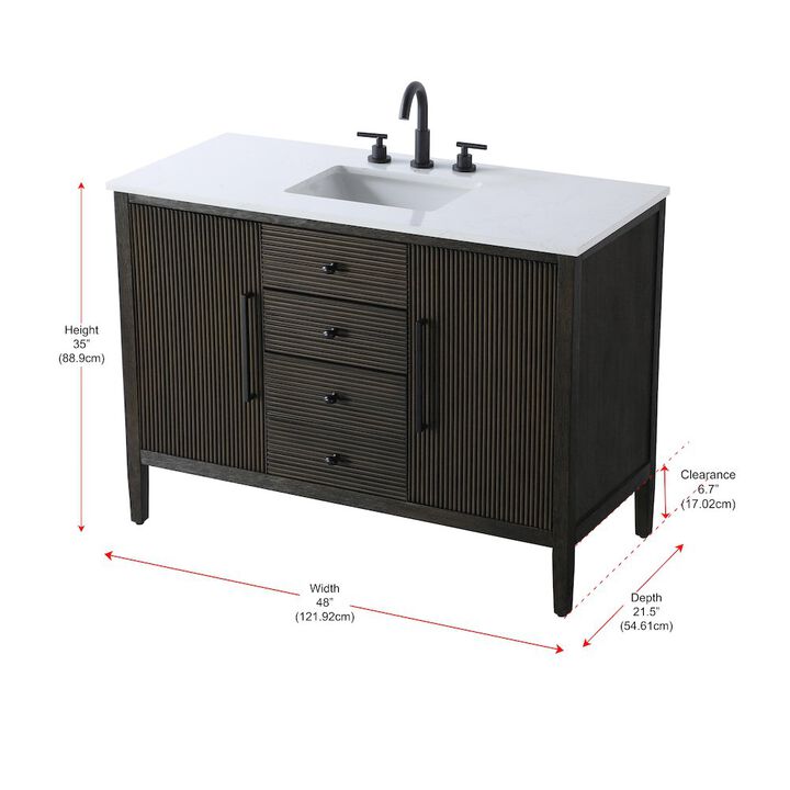 Elegant Kitchen and Bath 48 inch Single Bathroom Vanity in Chocolate Oak