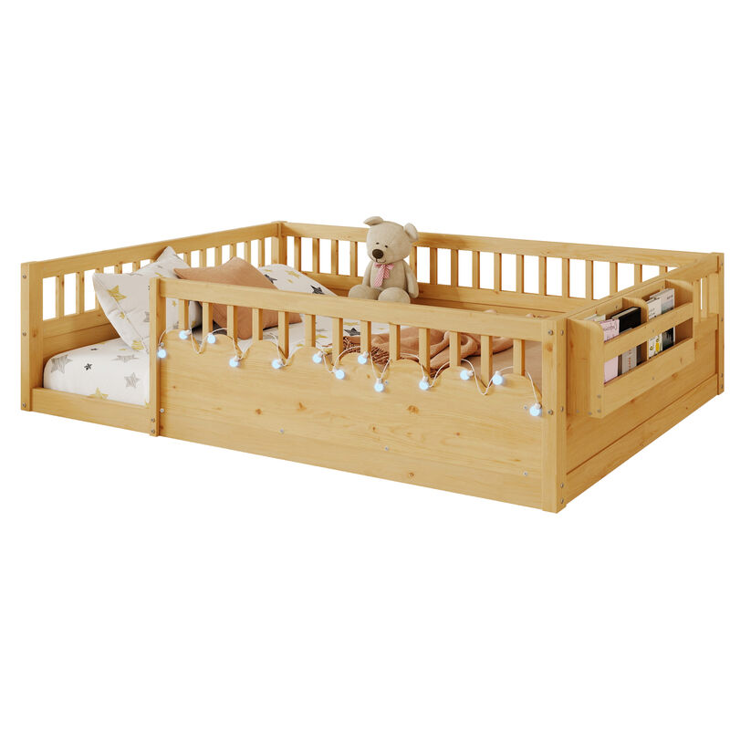 Vimnus Wooden Montessori Kids Toddler Floor Bed image number 8