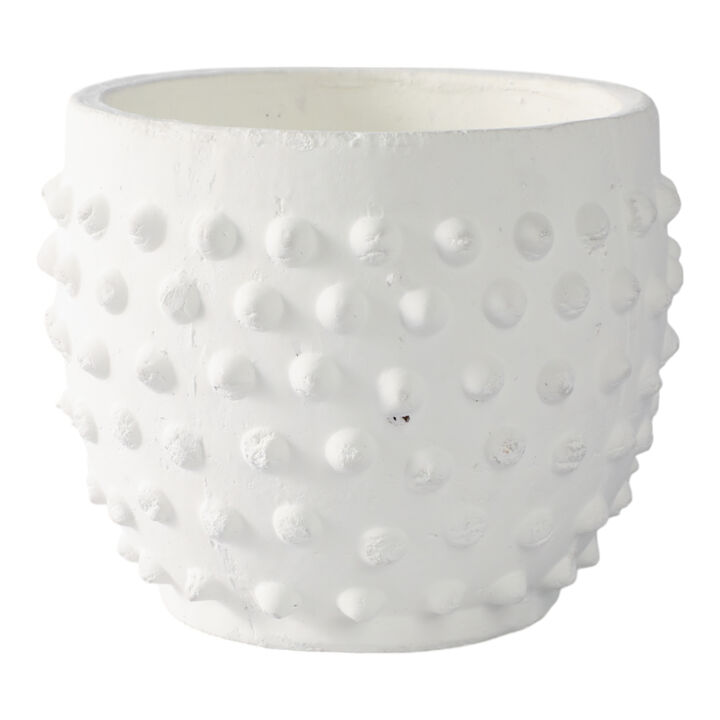 8" Bubble Rough Finish Planter,white