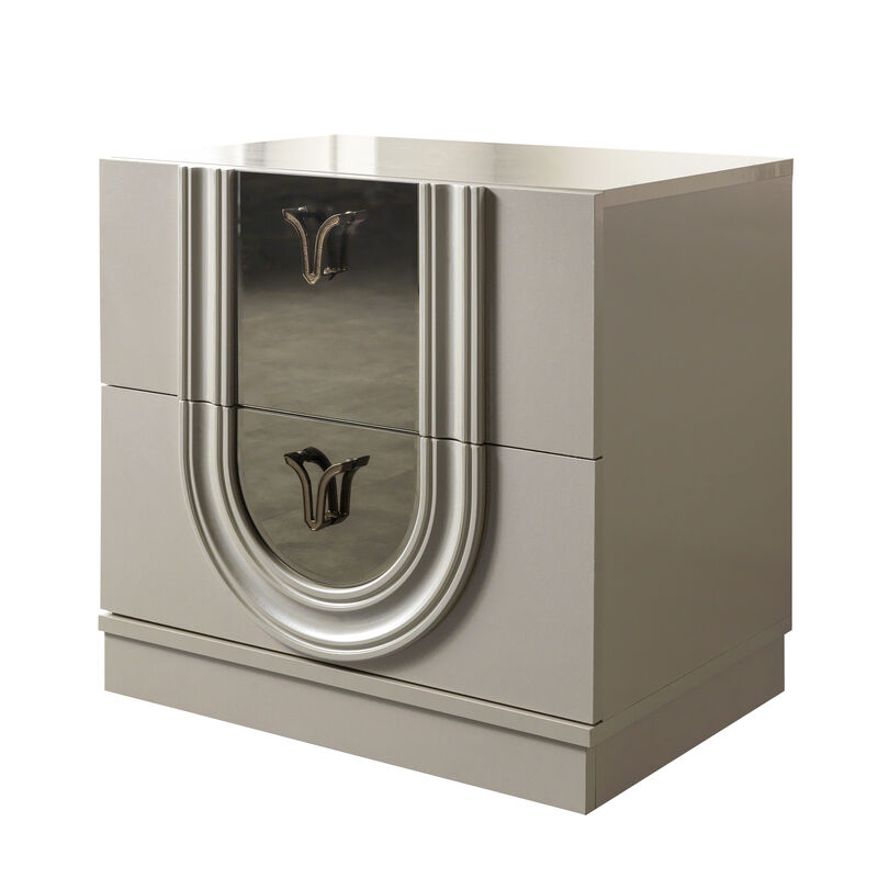 Miralqessa Mirrored 2-Drawer Nightstand image number 6