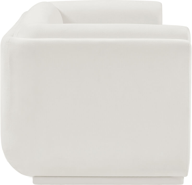 Meridian Furniture Kimora Cream Linen Textured Fabric Loveseat