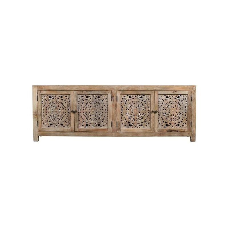 Alex Hamilton Weatherly 4-Door Media Cabinet in Natural