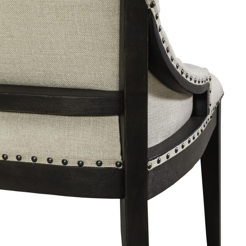 Liberty Furniture Americana Farmhouse Upholstered Shelter Dining Bench- Black in Dusty Taupe image number 5