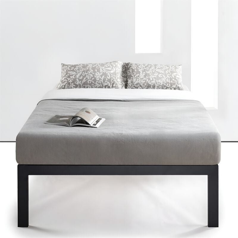 Strong Metal Platform Bed with Wooden Slat Support System