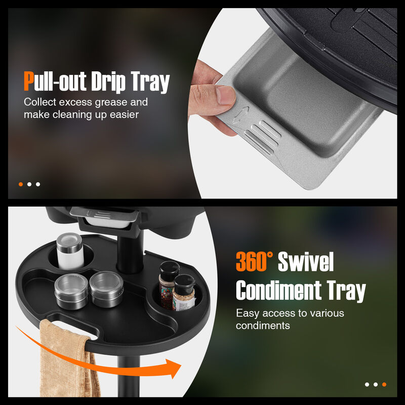 Portable Outdoor Electric BBQ Grill with Removable Stand for Easy Installation