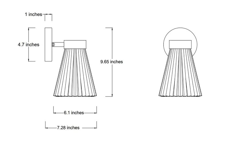Beacon Lighting Amore 1-Light Wall Sconce with Pleated Linen Shade Modern Wall Light image number 8